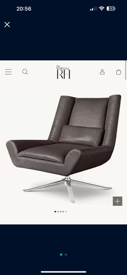RH LUKE LEATHER SWIVEL CHAIR
