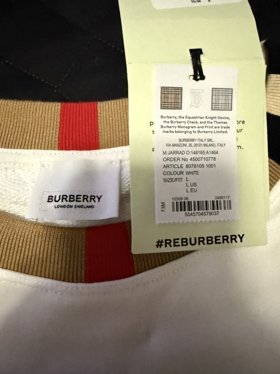 Burberry Sweater Men Size Large