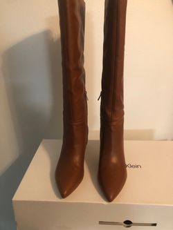 New CalvinKlein Brown Knee-High Boots - Size 9.5 (NIB)