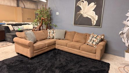 Nice Brown 2 Piece Sectional Couch - Delivery Available