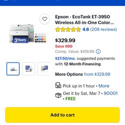 Epson EcoTank Wireless All-in-One Color Printer
