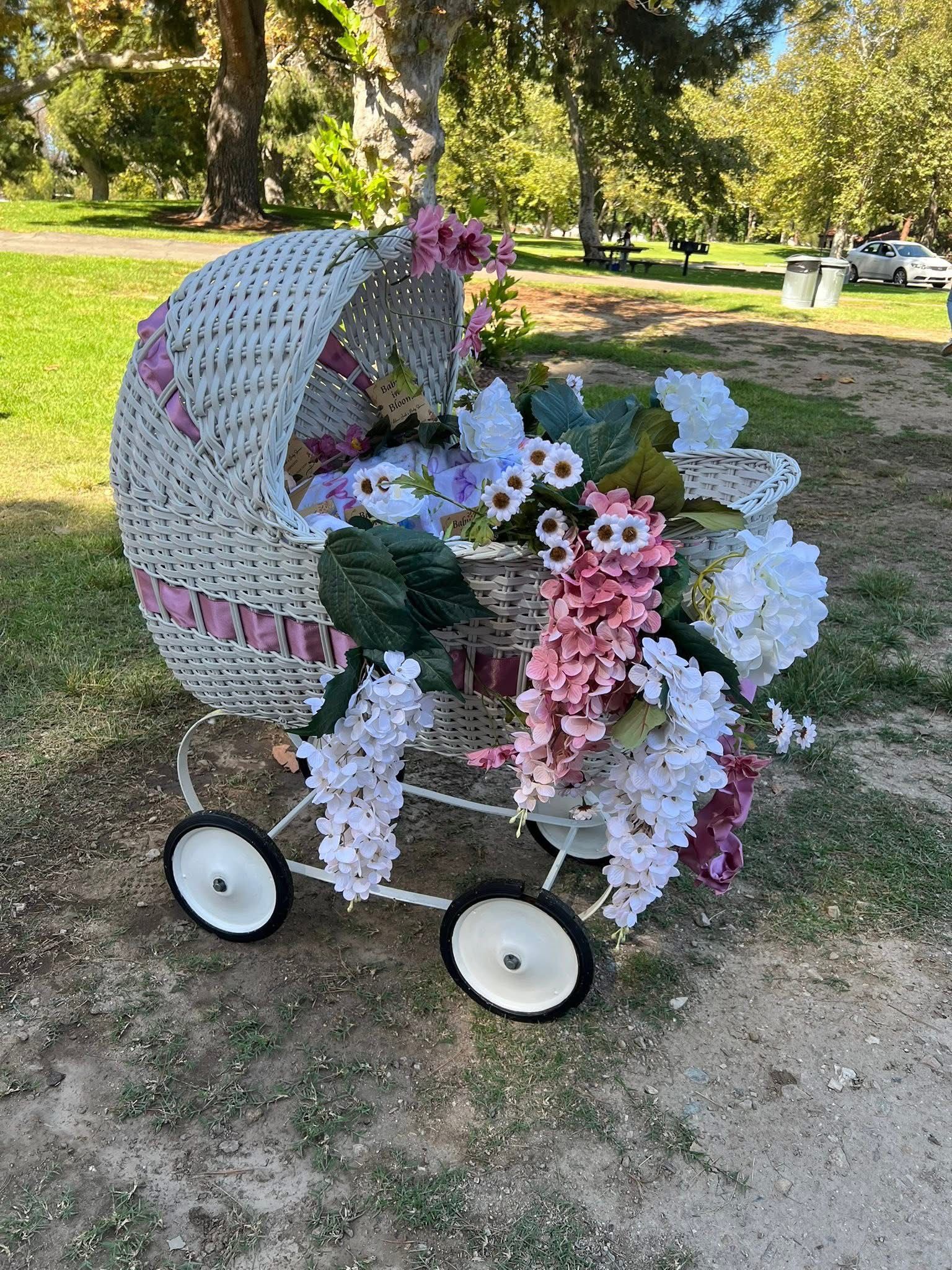 Wicker Bassinet Baby carriage Stroller