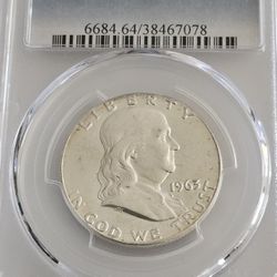 1963 PCGS MS64 - Silver Benjamin Franklin Half Dollar - 50c 