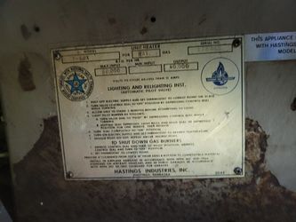 Hastings Natural Gas Heater 60,000 BTU