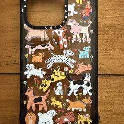 IPhone 14 Pro Phone Case “Casetify” Cute Puppies Like New