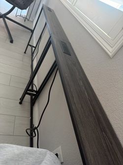 Dark Wood Table with USB Charging Ports