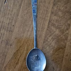 Silver Spoon Marked 70% Enameled Floral Flowers Rice Spoon 