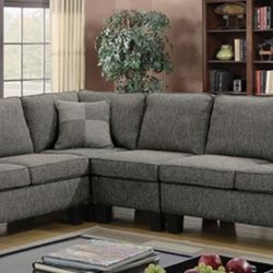 Brand New Grey Sectional Sofa (Pillows Included)