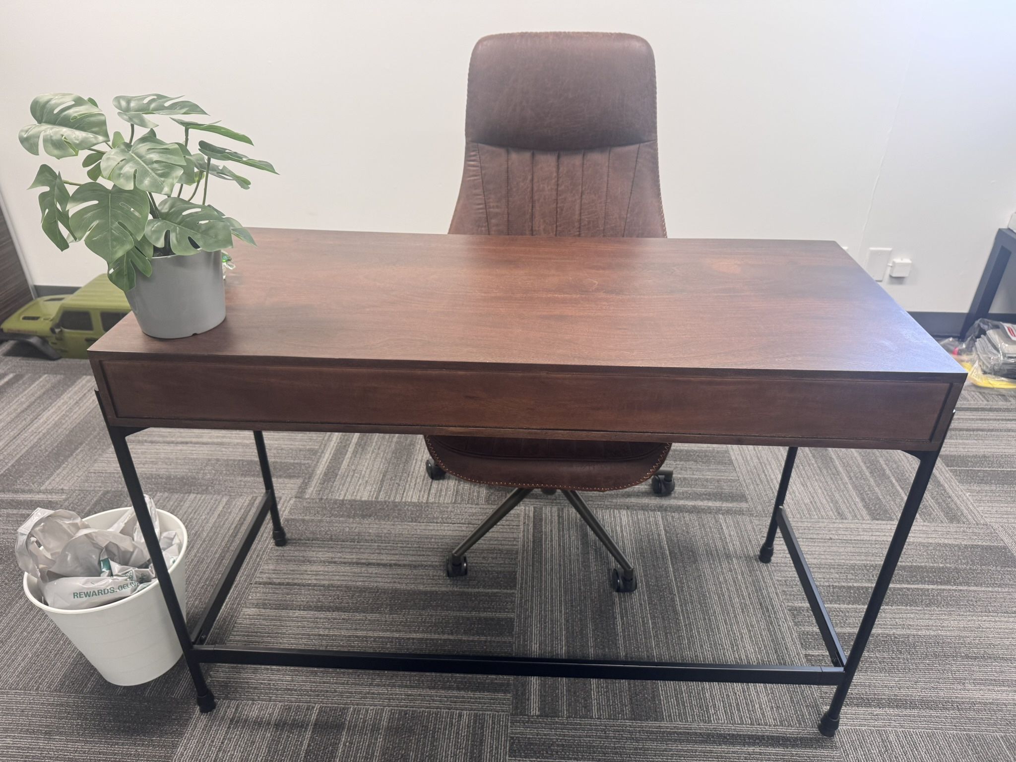 Pottery Barn Office Desk Brown Wood