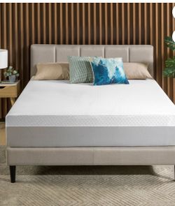 QUEEN ZINUS COOLING AIRFLOW 10” HYBRID MATTRESS + 7” METAL BOX SPRING (LIKE NEW)