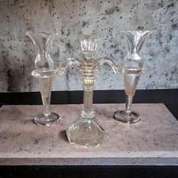 Cambridge Glass Candelabra - Candle Holder and Flower Vases