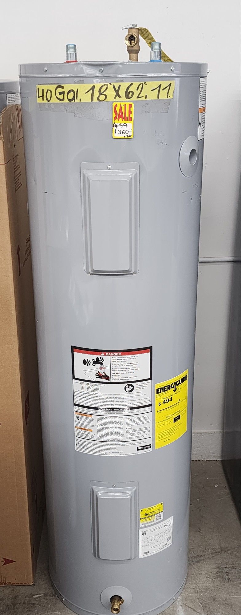 New Water Heater Electric Ao Smith 40 Gallons With Warranty