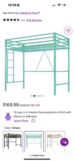 (2)Braga Twin Platforms Loft Bed by Isabelle & Max