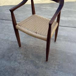 Danish Modern Woven Wood Chair 