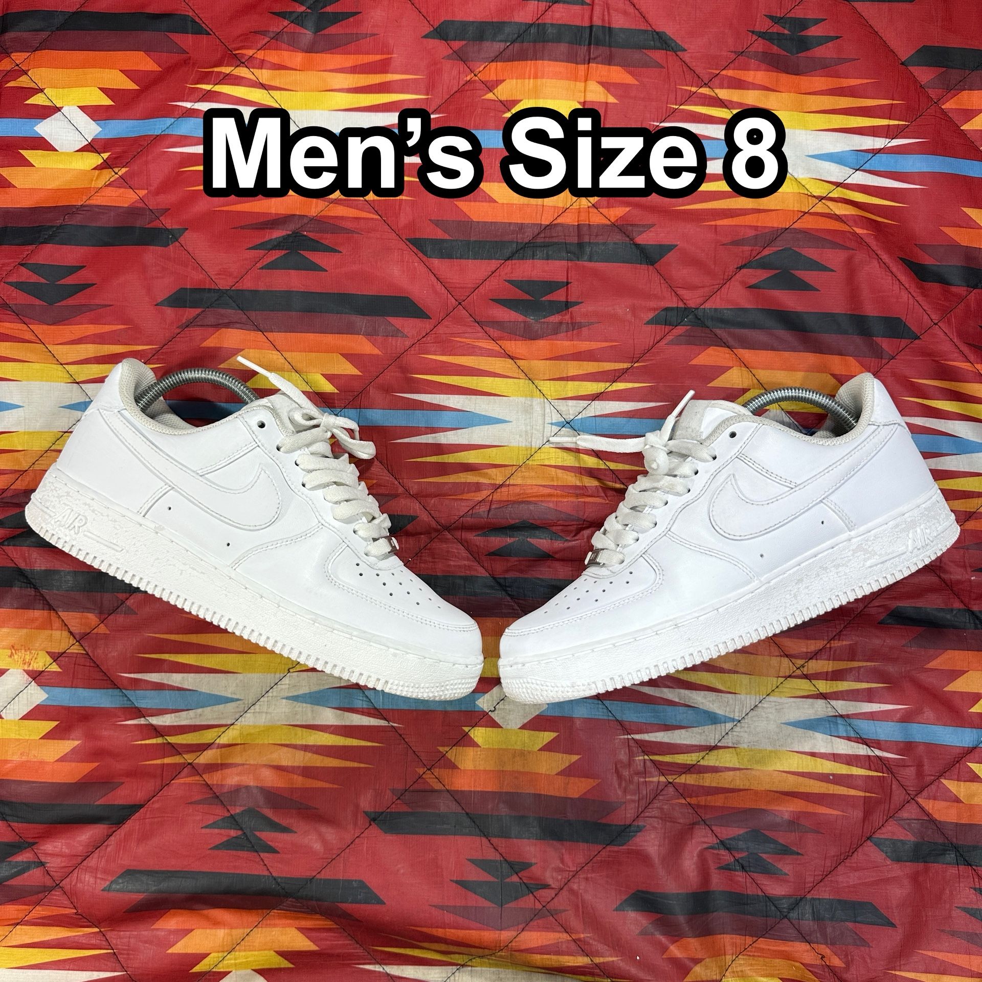 Nike Air Force 1 '07 Low Mens Size 8 White Athletic Lifestyle Shoes CW2288-111