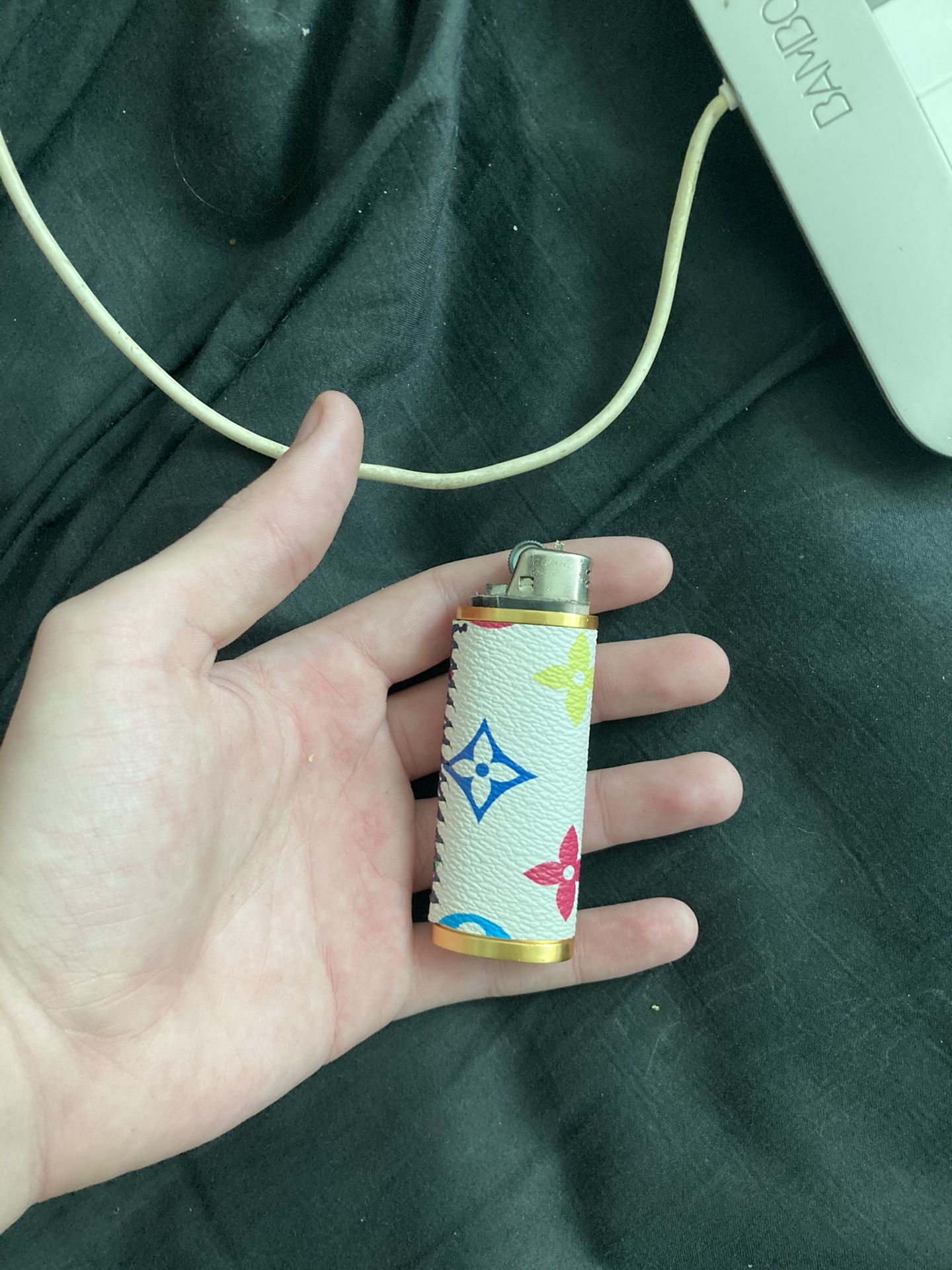 Custom white Louis Vuitton lighter case