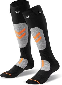 65* Heated Socks, Small Size, 5000mAh Battery Rechargeable Heating Socks with 4 Heating Levels, Electric Heated Sock with APP Control for Men Women, F