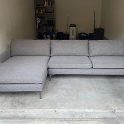 *DELIVERY* Grey AllModern Jones Left Facing Chaise Sectional Sofa 
