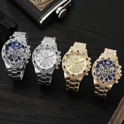 4 pcs Classics Business Watches; Analog Quartz Wristwatch