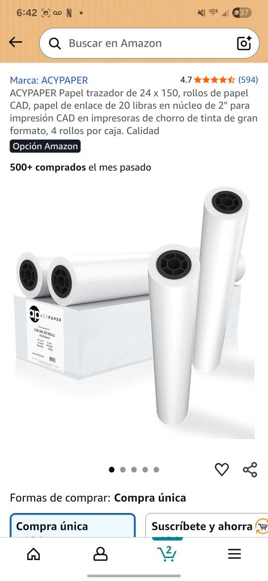 Papel Trasador De Impresora 24x150