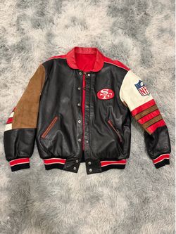 Vintage San Francisco 49ers NFL Jeff Hamilton Leather Jacket Small Reversible