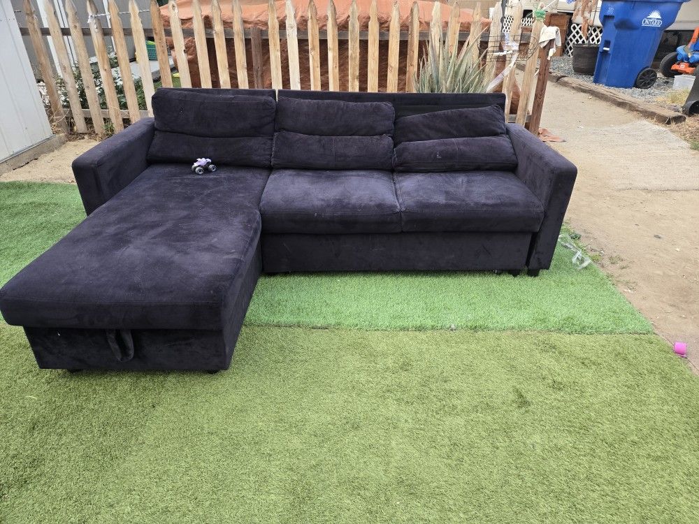 Black Sofa With Storage And Chaise