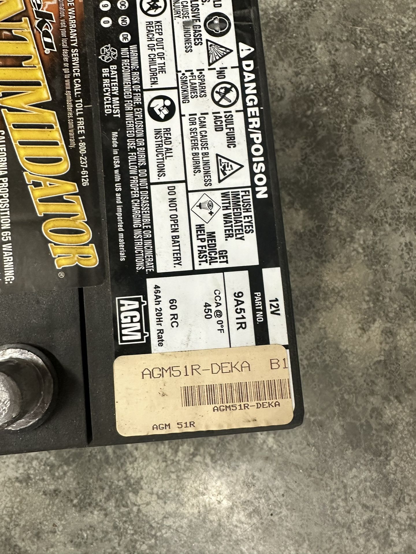 DEKA 12 Volt Car Battery