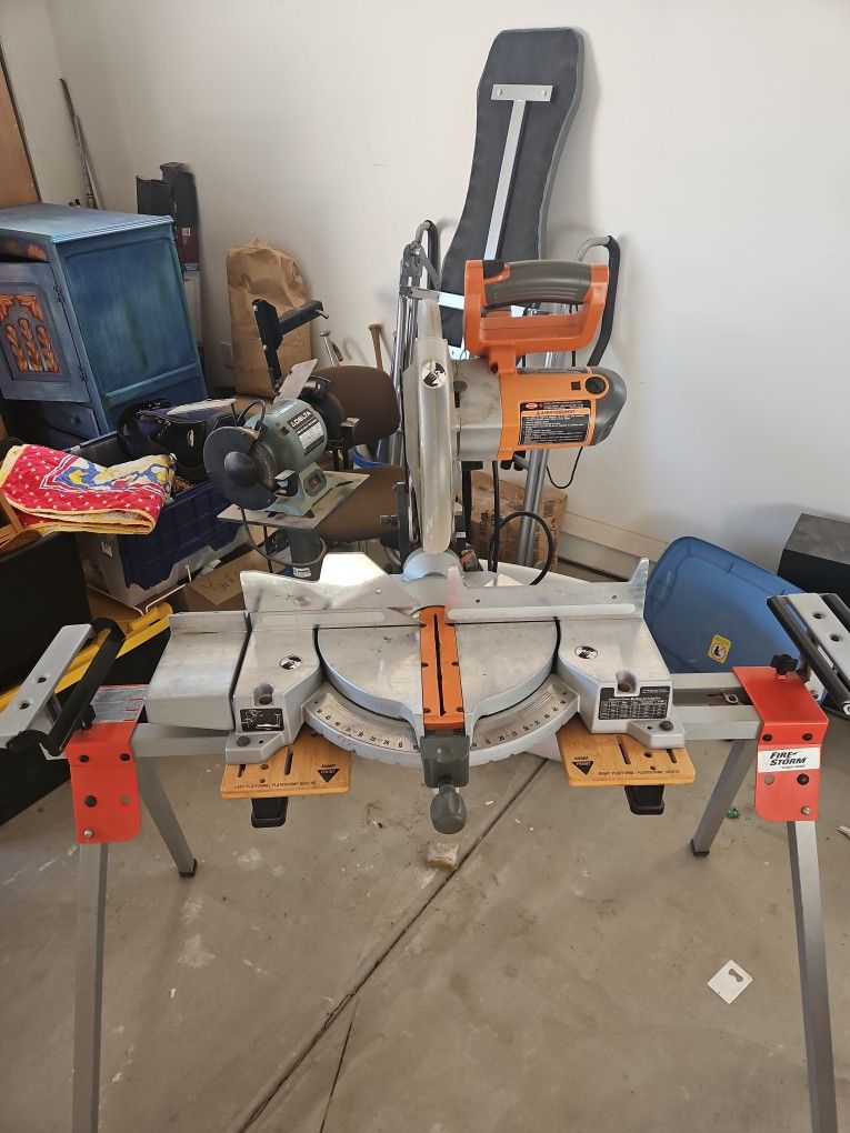Rigid 12" Miter Saw With Firestorm Table And Extra Blade