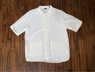 Kith Summer Cotton Button-Up Cream White Shirt Size Medium