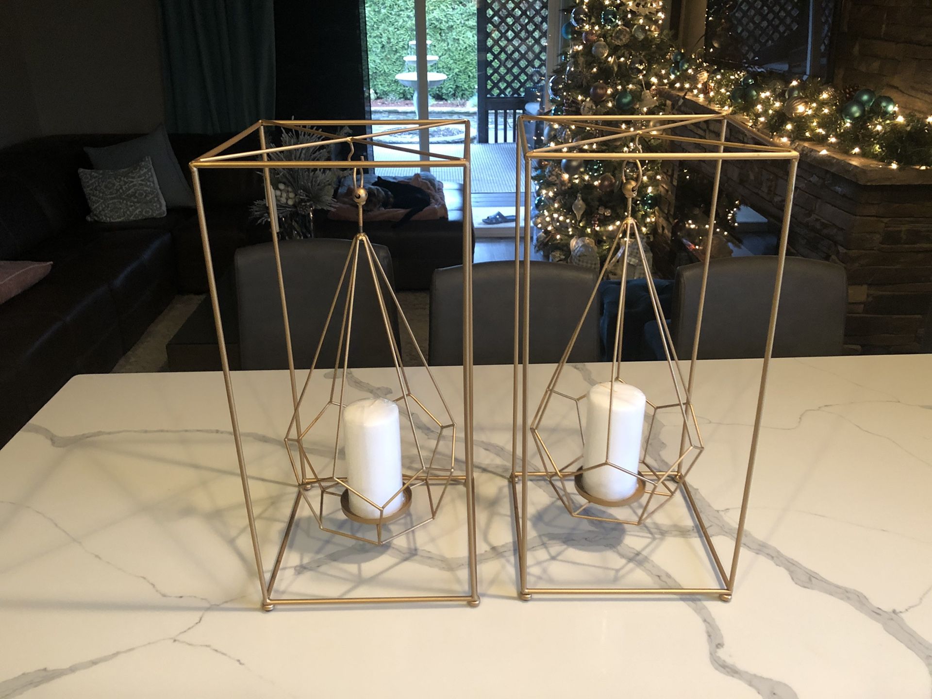 Two brand new candleholders 10” x 10” x 21”H