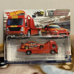 Hot wheels premium Hks Nissan Silvia S15 Team Transport