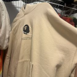 TAN BAPE HOODIE SIZE L 