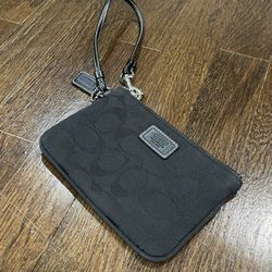 Coach Black wristlet purse  
