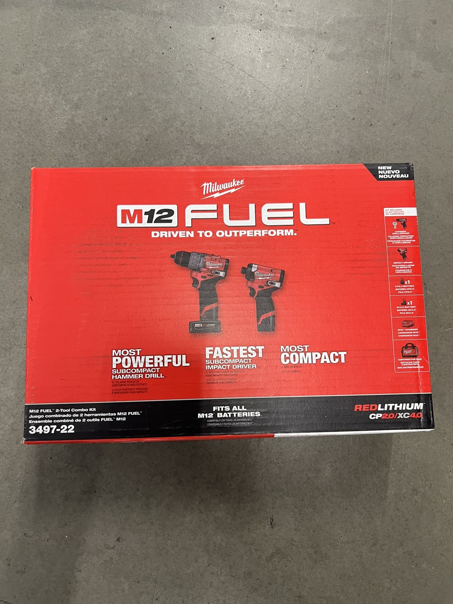Milwaukee M12 FUEL 12-Volt Lithium-Ion Brushless Cordless Hammer Drill and Impact Driver Combo Kit w/2 Batteries and Bag (2-Tool