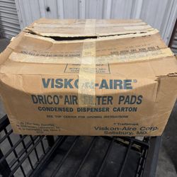 Viskon-Aire Drico Air Filter Pads Dispenser Carton 13 Pads 22” Square