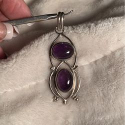Nice Sterling Silver Amethyst  Pendant 