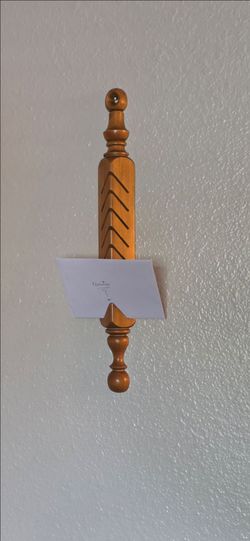 Vintage Wooden Spindle Wall Mail Organizer