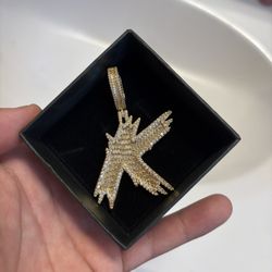 Moissanite Pendant K Initial 