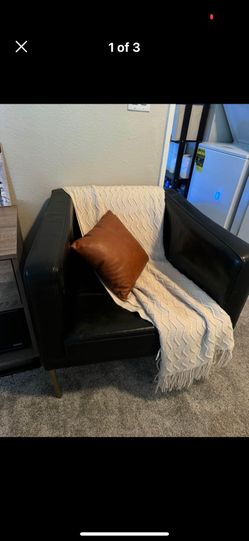Black Leather Chair Gold Legs