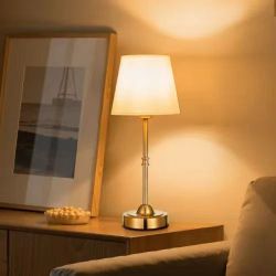 33} Cordless Table Lamp, 5200mAh Built-in Rechargeable Battery Desk Lamp, 3-Level Brightness, Fabric Shade, 2K Color Temperature, Table Light 
