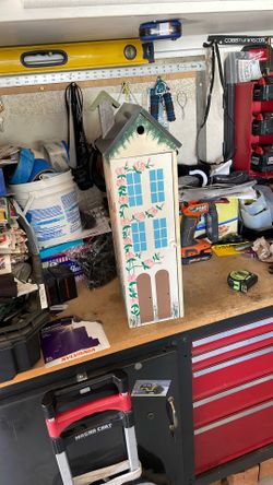 Painted Bird House Cupboard 21” Tall