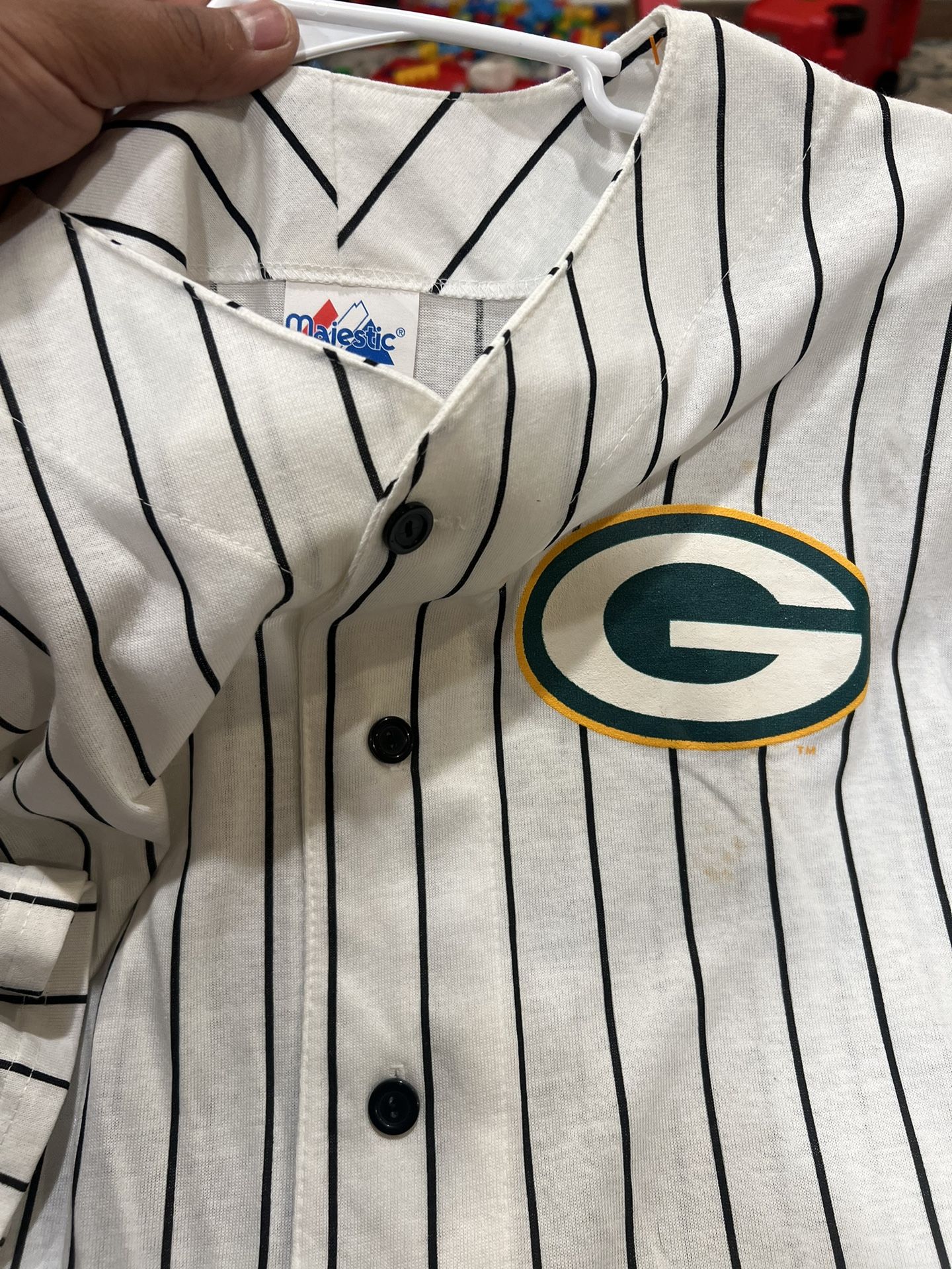 Majestic Baseball Football Jersey Green Bay Packers Large