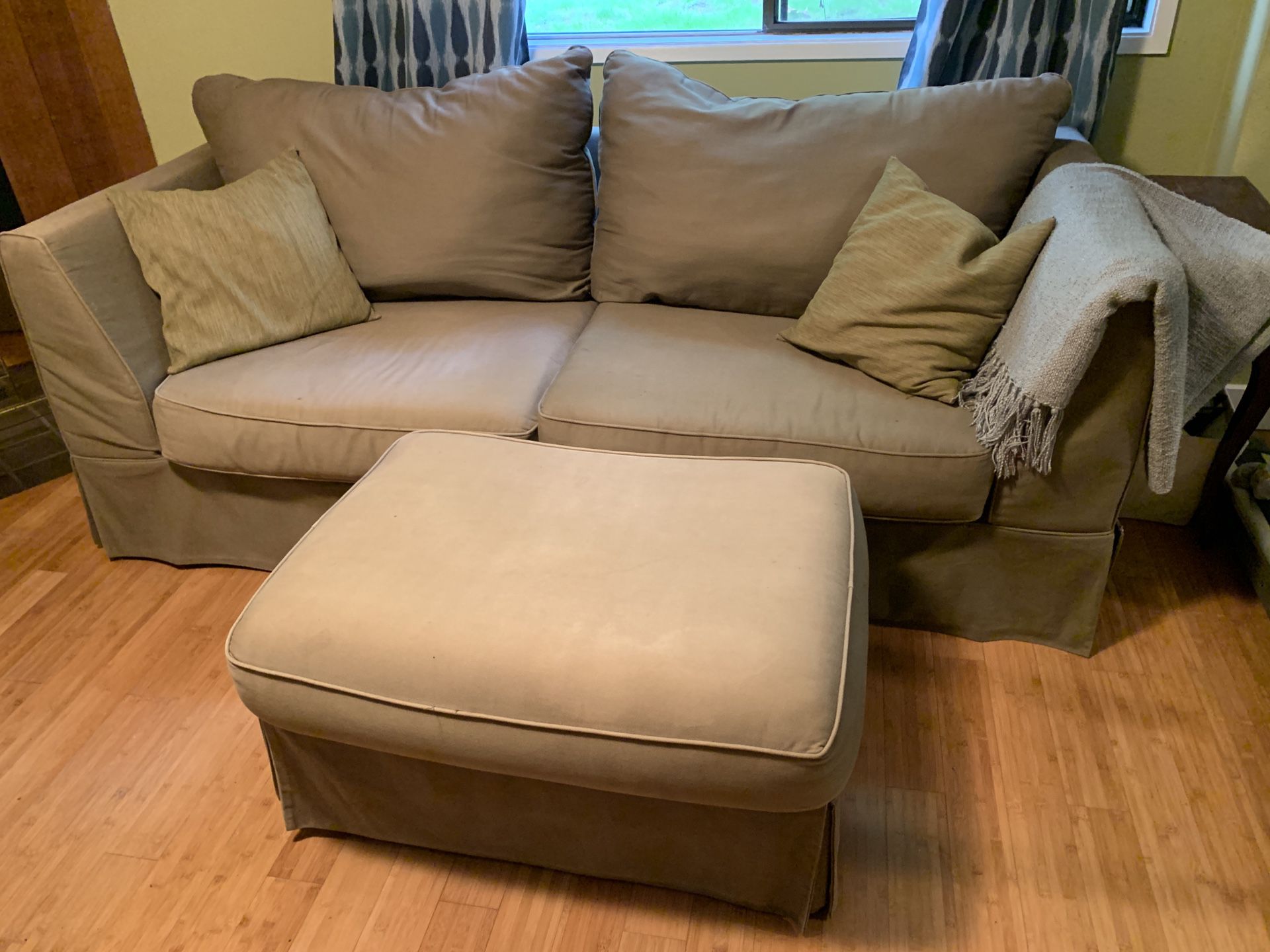 Free tan couch and ottoman