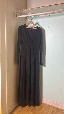 Long Long Sleeve Black Dress
