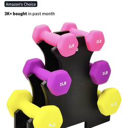 Neoprene hand weight set with stand