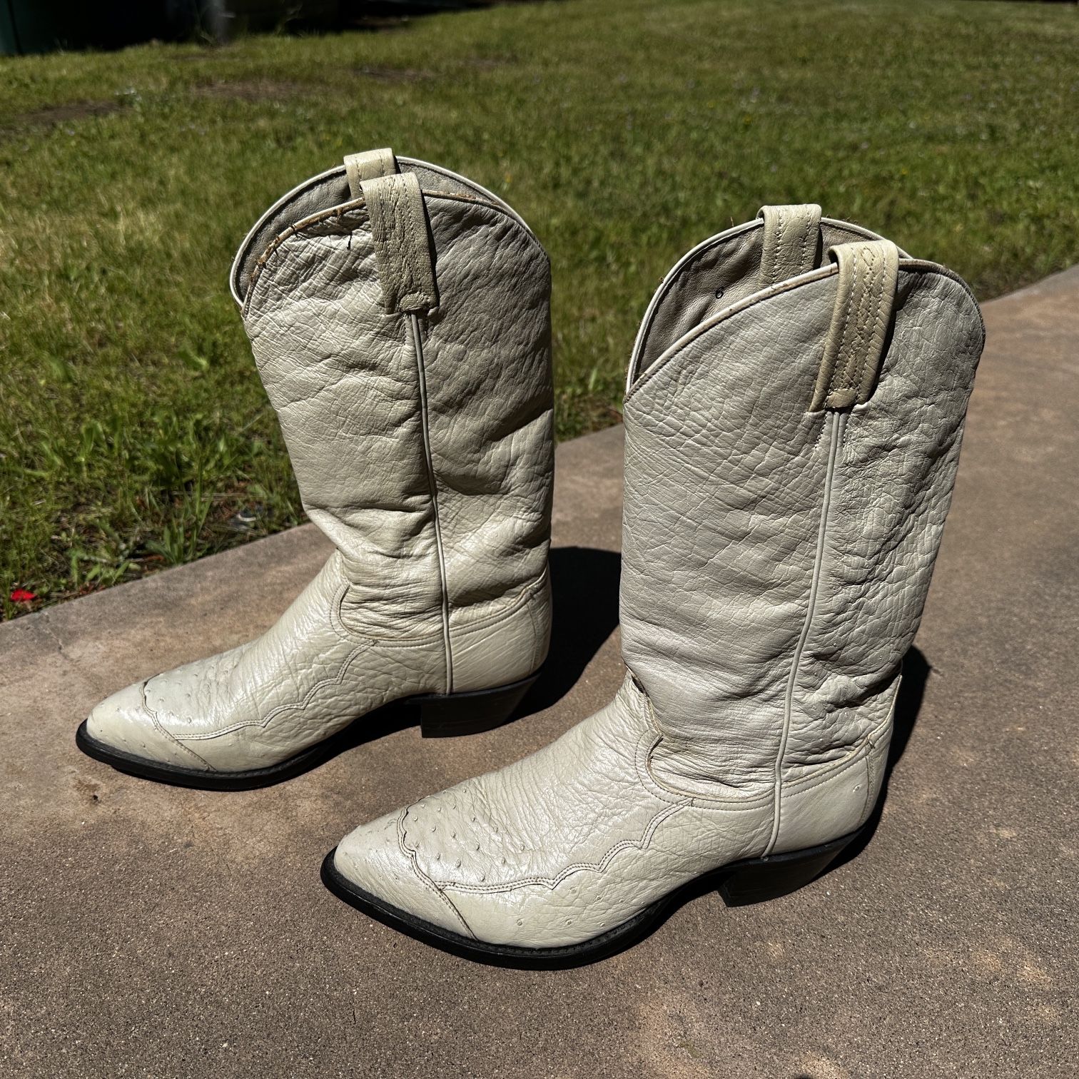 Tony Lama Ostrich Skin Cowboy Boots