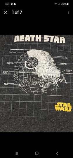 Star wars fifth sun t shirt death star Graphic Black Speckle size xl