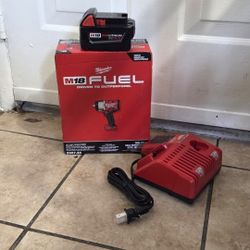 MILWAUKEE M18 VT FUEL BRUSSELS IMPACT WRENCH 1/2,,,1400LB TORQUE + BATTER 5.0 AND CHARGER SET NEW 