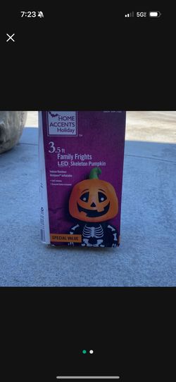 Halloween Prompt Blow Up Skeleton Pumpkin