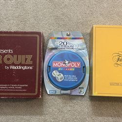Board Game Bundle – Monopoly / Trivia Pursuit / Super Quiz